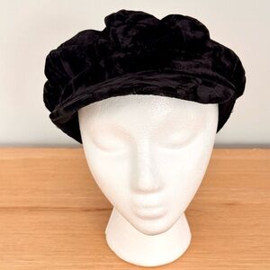 Vintage black velvet winter cap